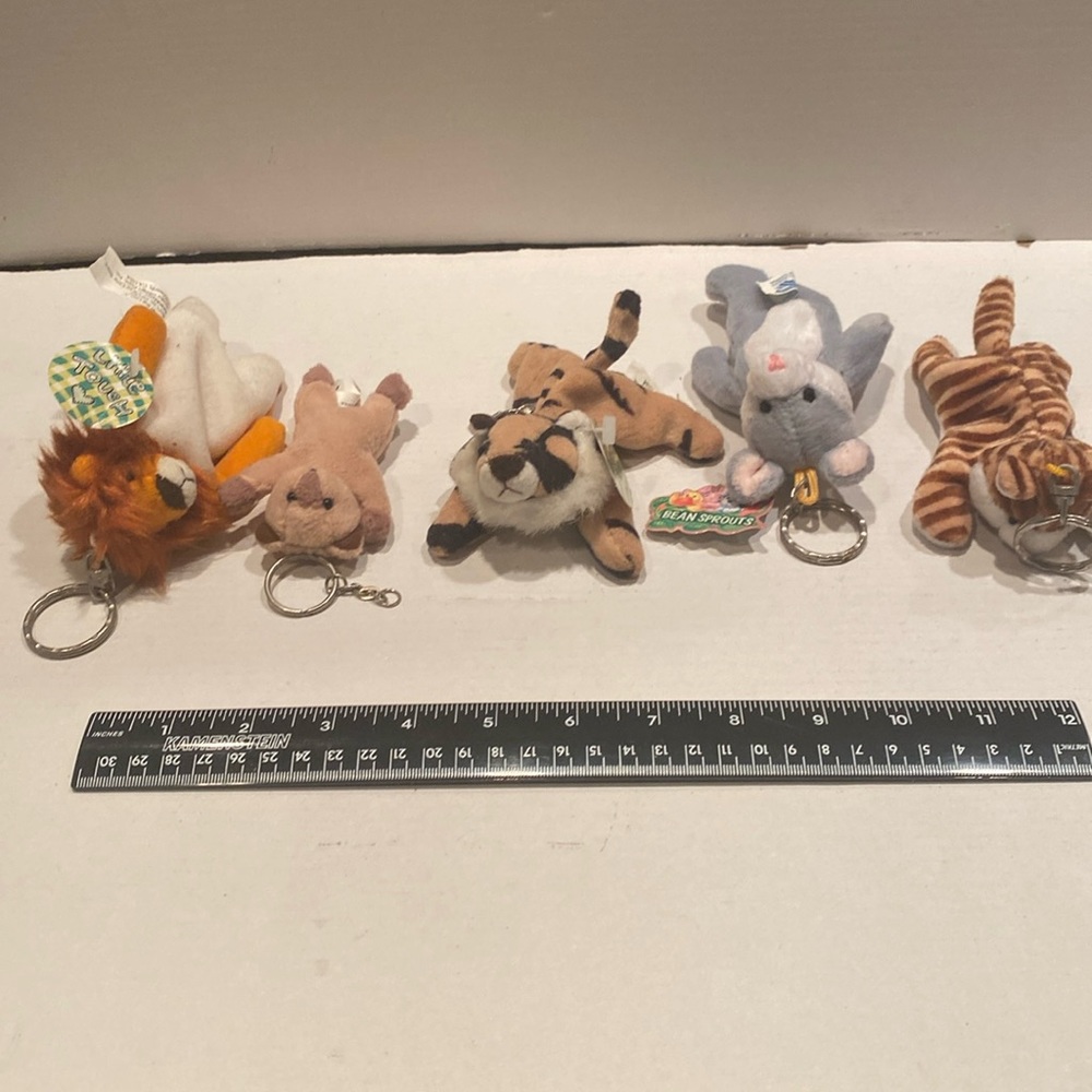 NWT & NWOT 5 Vintage Plush Mini Animal Keychains